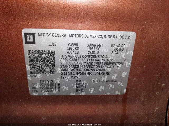 2019 CHEVROLET TRAX LT 9