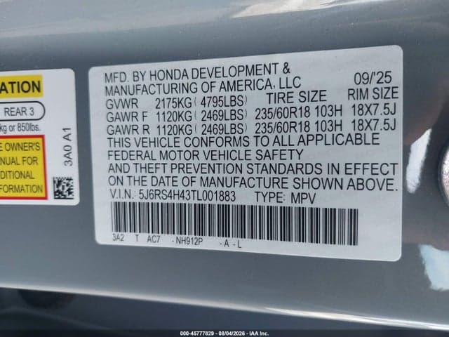 2026 HONDA CR-V EX AWD 9