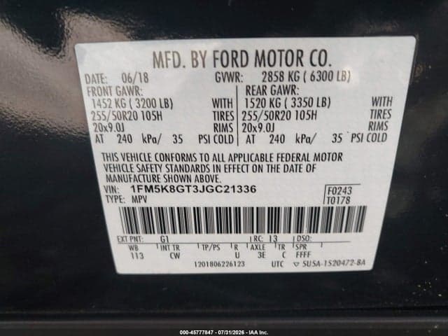 2018 FORD EXPLORER SPORT 7