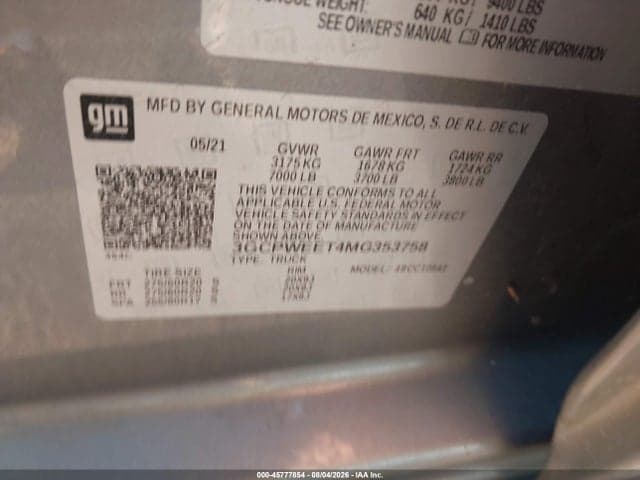 2021 CHEVROLET SILVERADO 1500 2WD SHORT BED LTZ 9