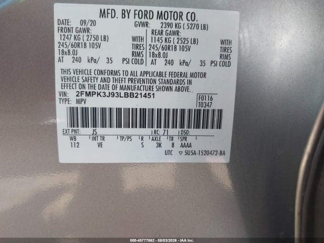 2020 FORD EDGE SEL 9