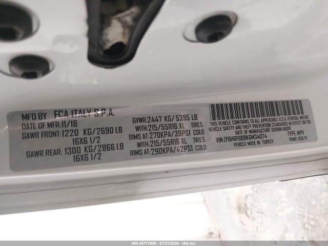 2019 RAM PROMASTER CITY SLT 9