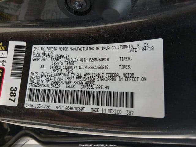 2018 TOYOTA TACOMA LIMITED 9