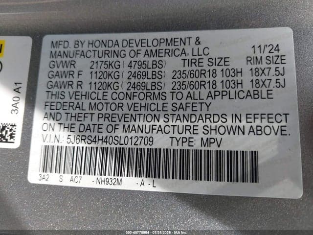 2025 HONDA CR-V EX AWD 9