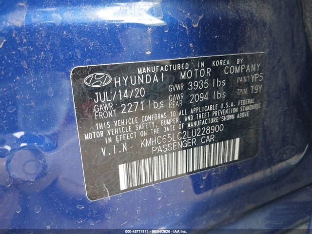 2020 HYUNDAI IONIQ HYBRID BLUE 9