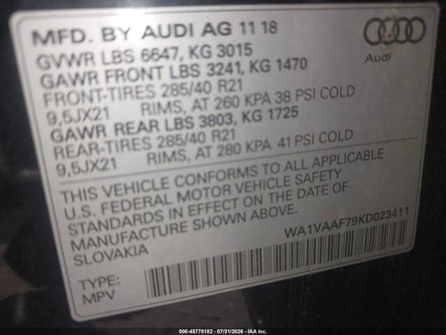 2019 AUDI Q7 55 PREMIUM 9