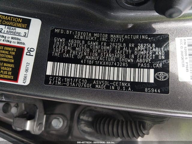 2017 TOYOTA CAMRY LE 9