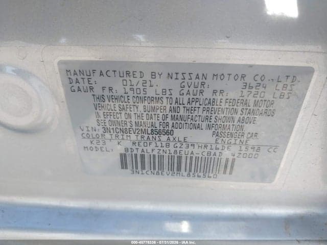 2021 NISSAN VERSA SV XTRONIC CVT 9