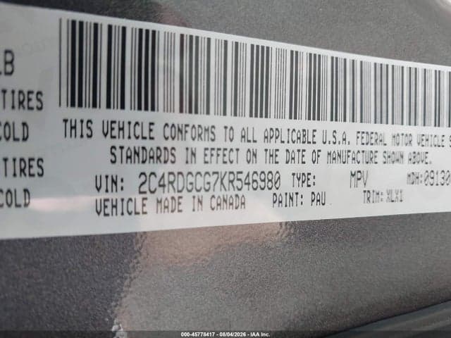 2019 DODGE GRAND CARAVAN SXT 9