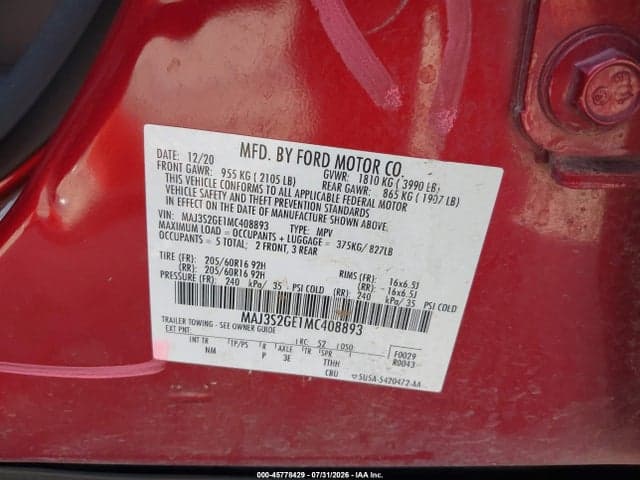 2021 FORD ECOSPORT SE 9