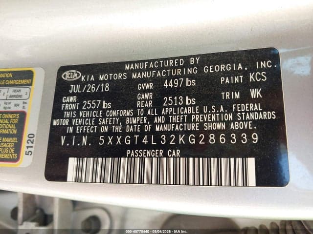2019 KIA OPTIMA LX 9