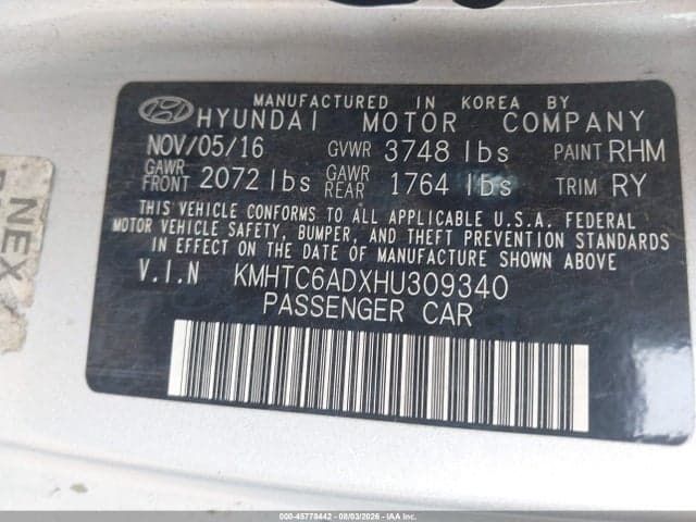 2017 HYUNDAI VELOSTER 9