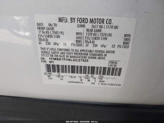 2020 FORD EXPLORER LIMITED 9