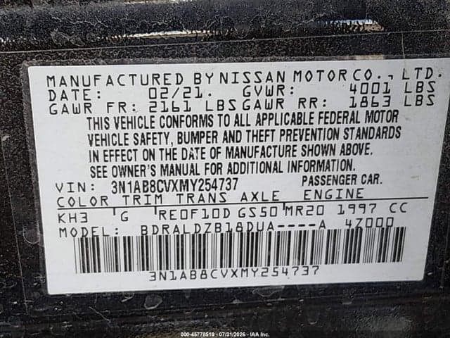 2021 NISSAN SENTRA SV XTRONIC CVT 9