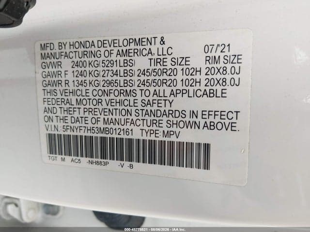2021 HONDA PASSPORT 2WD EX-L 9