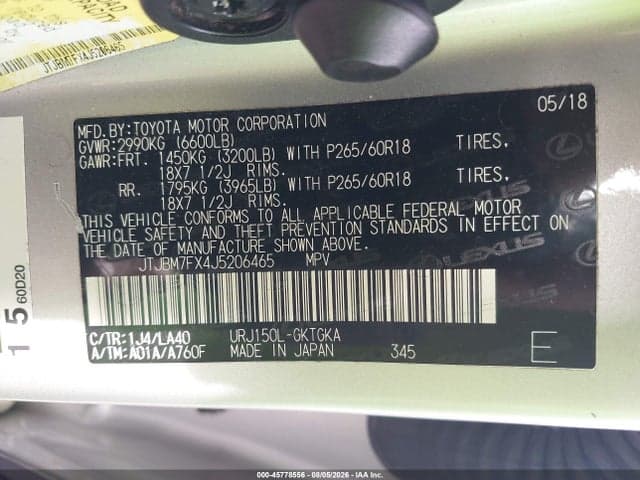 2018 LEXUS 460 9