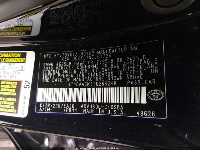 2026 TOYOTA CAMRY SE 9