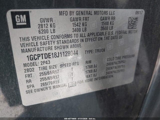 2018 CHEVROLET COLORADO Z71 9