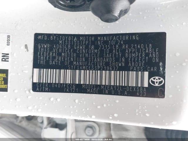 2025 TOYOTA COROLLA SE 9