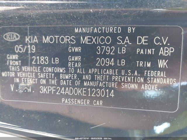 2019 KIA FORTE LXS 9
