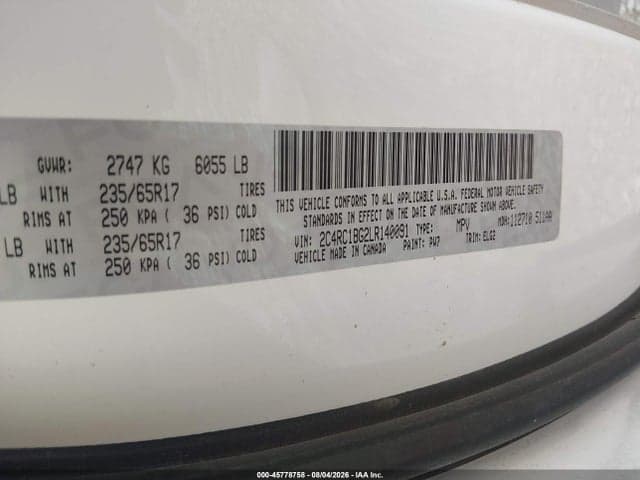 2020 CHRYSLER PACIFICA TOURING L 9