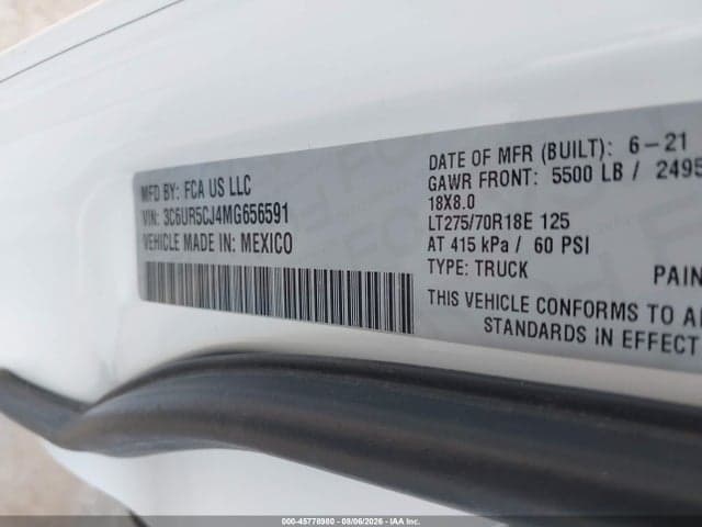 2021 RAM 2500 TRADESMAN 4X4 6'4 BOX 9