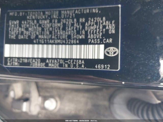 2021 TOYOTA CAMRY SE 9