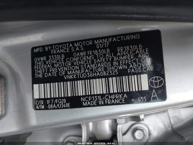 2017 TOYOTA YARIS L 9