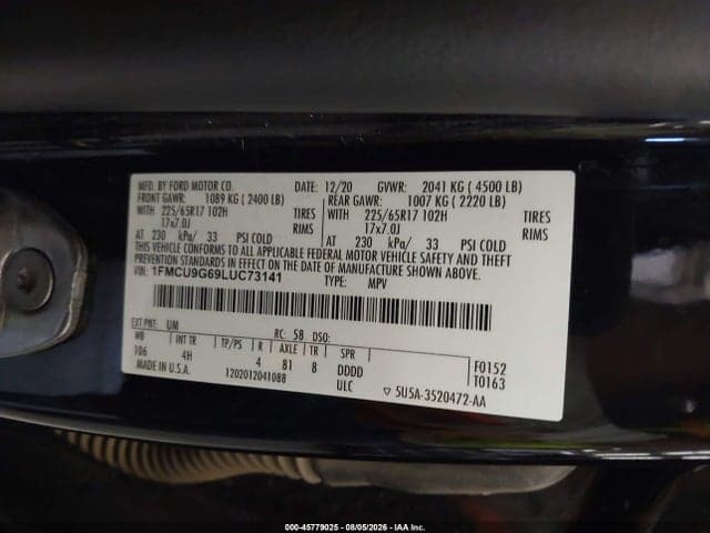2020 FORD ESCAPE SE 9