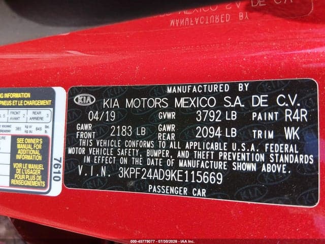 2019 KIA FORTE LXS 9