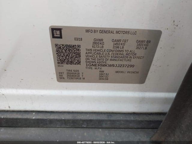 2018 CHEVROLET TRAVERSE LT CLOTH 9