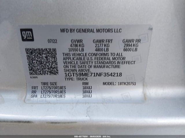 2022 GMC SIERRA 2500HD 4WD STANDARD BED SLE 9