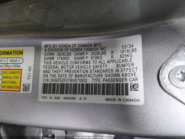 2024 HONDA CIVIC LX 9