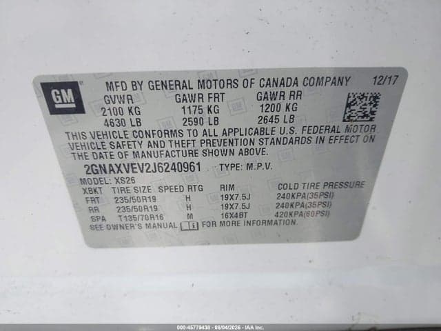 2018 CHEVROLET EQUINOX PREMIER 9