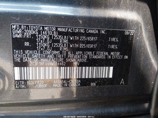 2022 TOYOTA RAV4 LE 9