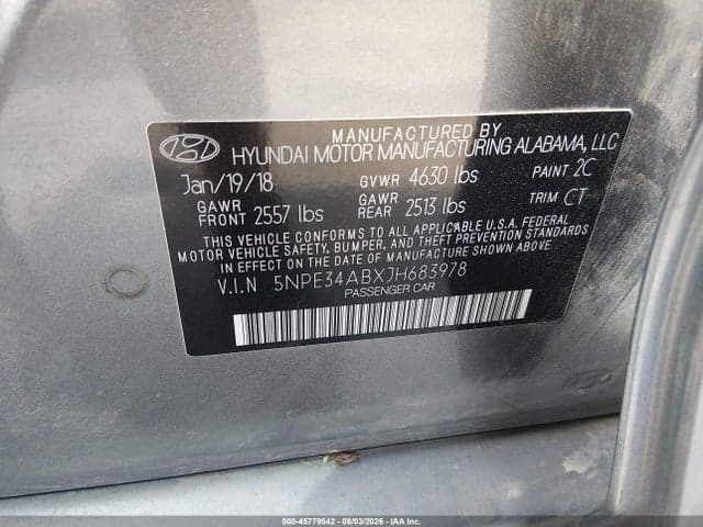 2018 HYUNDAI SONATA SPORT 2.0T 9