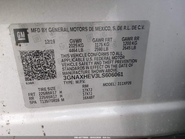 2020 CHEVROLET EQUINOX FWD LS 9
