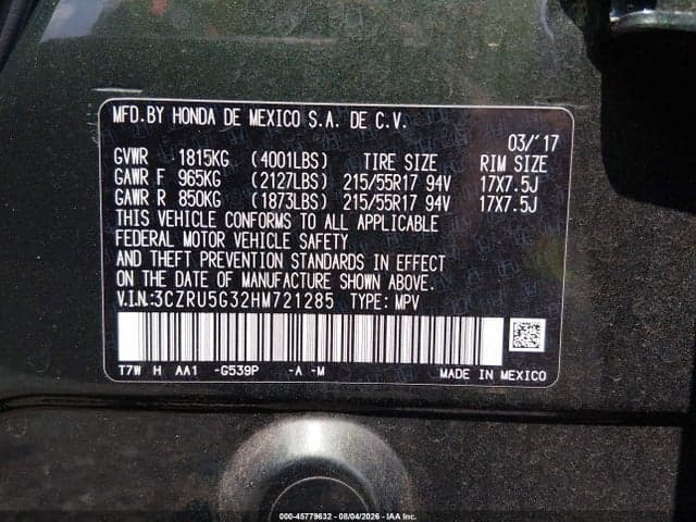 2017 HONDA HR-V LX 9