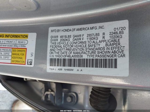 2020 HONDA ACCORD HYBRID EX 9