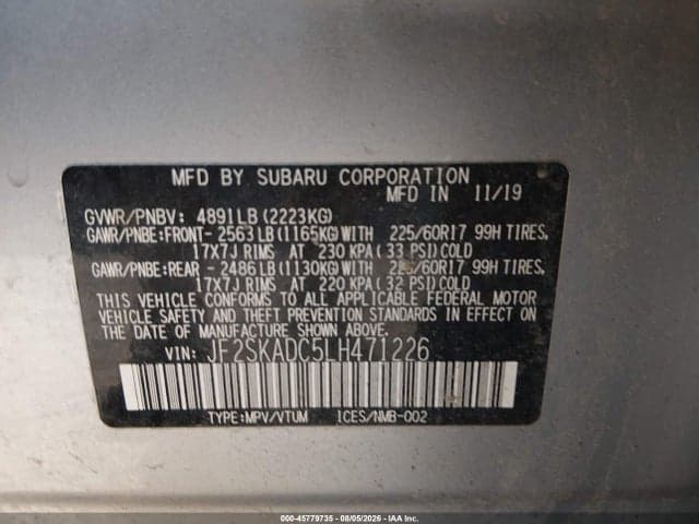 2020 SUBARU FORESTER 9
