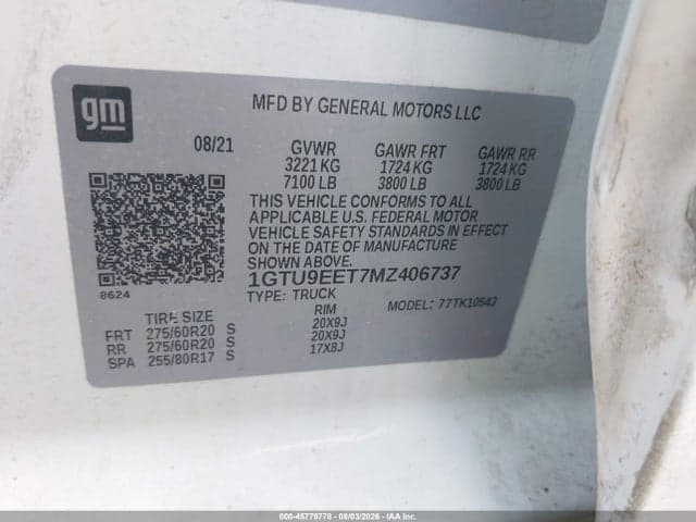 2021 GMC SIERRA 1500 4WD SHORT BOX AT4 9