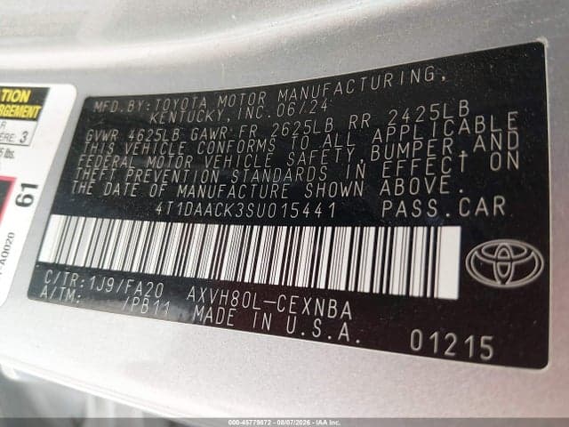 2025 TOYOTA CAMRY LE 9