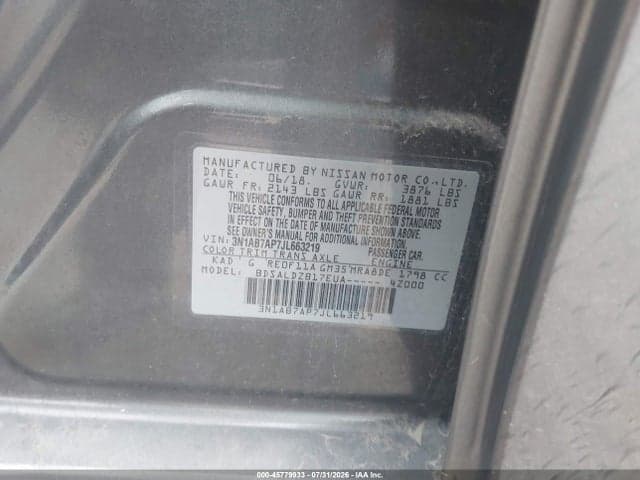 2018 NISSAN SENTRA SV 9