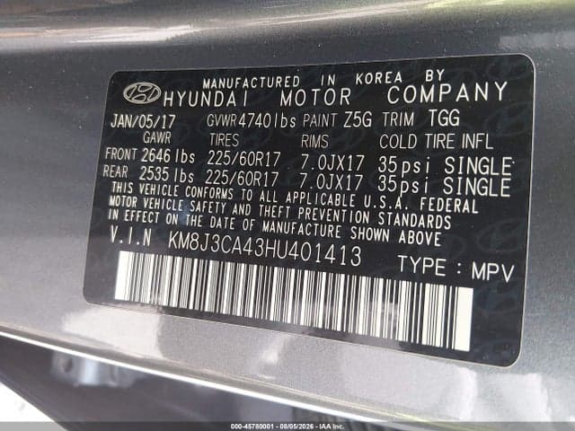 2017 HYUNDAI TUCSON SE 9