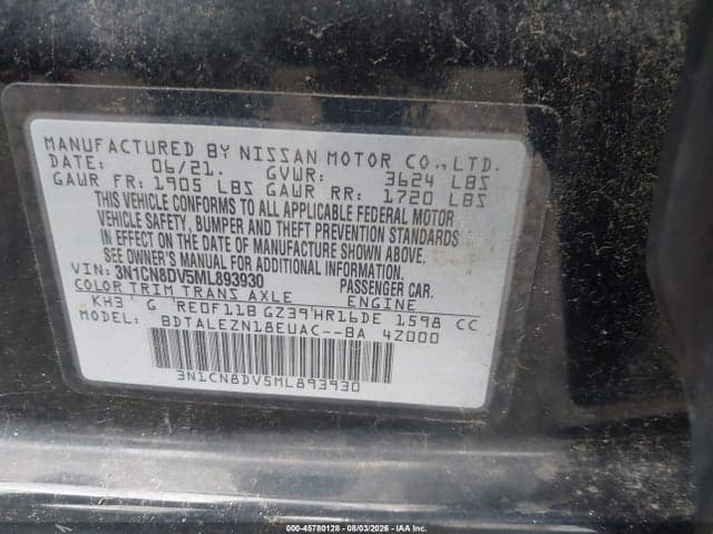 2021 NISSAN VERSA S XTRONIC CVT 9
