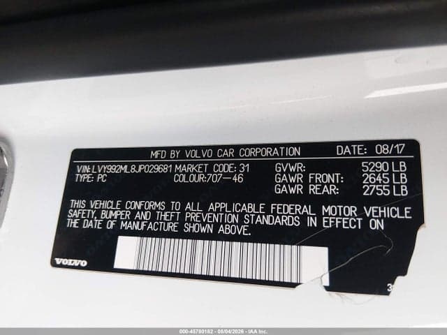 2018 VOLVO S90 T6 INSCRIPTION 9