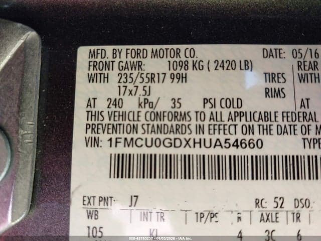 2017 FORD ESCAPE SE 9