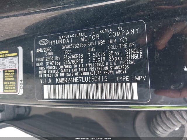 2020 HYUNDAI PALISADE SEL 9