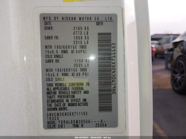 2019 NISSAN NV200 SV 9