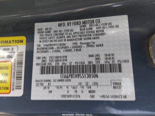 2025 FORD MUSTANG ECOBOOST PREMIUM FASTBACK 9